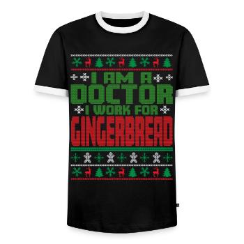 Doktor Weihnachten Spruch - Männer Kontrast-T-Shirt - Schwarz/Weiß - Vorne - AI Model Female 172 light (172cm) & AI Model Male 178 light (178cm)
