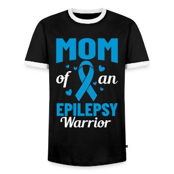 Epilepsy Convulsive disease Epileptic seizure - Men's Ringer Shirt - black/white - Front - AI Model Female 172 light (172cm) & AI Model Male 178 light (178cm)