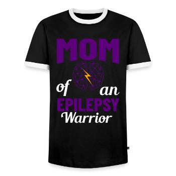 Epilepsy Convulsive disease Epileptic seizure - Men's Ringer Shirt - black/white - Front - AI Model Female 172 light (172cm) & AI Model Male 178 light (178cm)