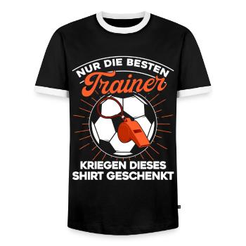 Nur Die besten Trainer Kriegen dieses Shirt - Männer Kontrast-T-Shirt - Schwarz/Weiß - Vorne - AI Model Female 172 light (172cm) & AI Model Male 178 light (178cm)