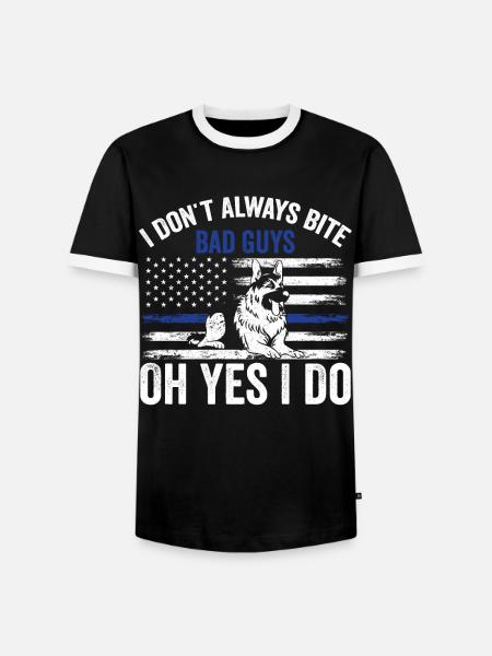 Polizeibeamter Polizeihund - Männer Kontrast-T-Shirt - Schwarz/Weiß