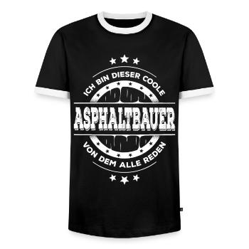 Asphaltbauer Geburtstag Bauarbeiter Geschenk - Männer Kontrast-T-Shirt - Schwarz/Weiß - Vorne - AI Model Female 172 light (172cm) & AI Model Male 178 light (178cm)
