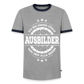 Ausbilder Geburtstag Lustiger Spruch Geschenk - Männer Kontrast-T-Shirt - Grau/Navy  - Vorne - AI Model Female 172 light (172cm) & AI Model Male 178 light (178cm)