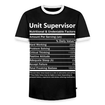 Unit Supervisor Nutritional And Undeniable Factors - Männer Kontrast-T-Shirt - Schwarz/Weiß - Vorne - AI Model Female 172 light (172cm) & AI Model Male 178 light (178cm)