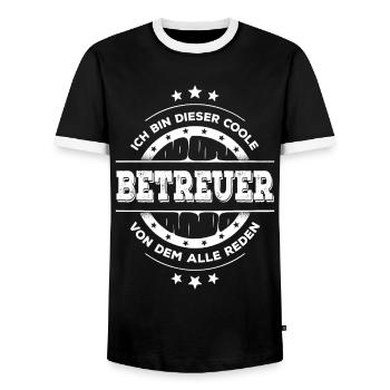 Betreuer Geburtstag Betreuertätigkeit Geschenk - Männer Kontrast-T-Shirt - Schwarz/Weiß - Vorne - AI Model Female 172 light (172cm) & AI Model Male 178 light (178cm)