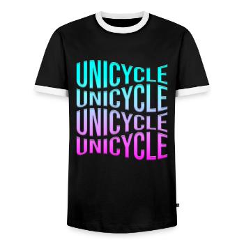 Unicycle - Men's Ringer Shirt - black/white - Front - AI Model Female 172 light (172cm) & AI Model Male 178 light (178cm)