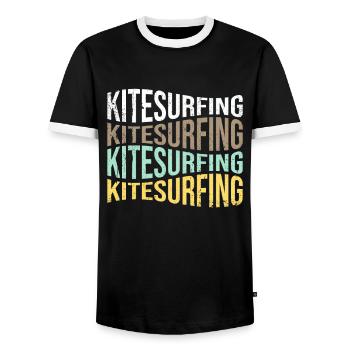 kite surfen - Männer Kontrast-T-Shirt - Schwarz/Weiß - Vorne - AI Model Female 172 light (172cm) & AI Model Male 178 light (178cm)