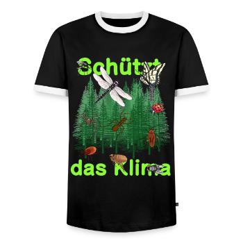 Wilderness Forest Animals Nature Climate Protection Insects Animals - Men's Ringer Shirt - black/white - Front - AI Model Female 172 light (172cm) & AI Model Male 178 light (178cm)