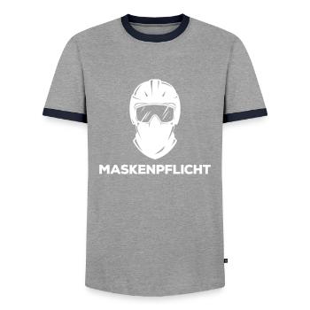 Masque obligatoire Masque de ski Lunettes de ski - T-shirt contrasté Homme - gris/marine  - Devant - AI Model Female 172 light (172cm) & AI Model Male 178 light (178cm)