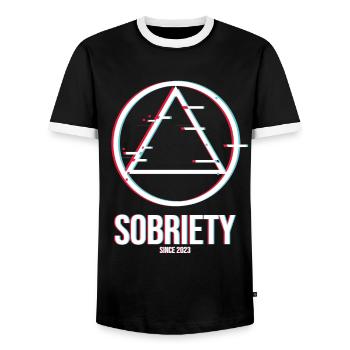 alcoholics AA anonymous sobriety sober since 2023 - Men's Ringer Shirt - black/white - Front - AI Model Female 172 light (172cm) & AI Model Male 178 light (178cm)