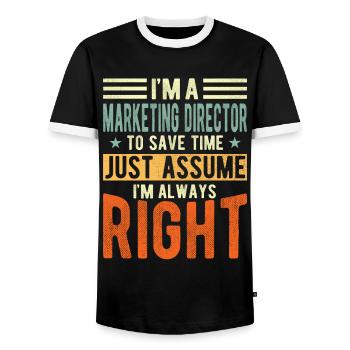 Marketing - Men's Ringer Shirt - black/white - Front - AI Model Female 172 light (172cm) & AI Model Male 178 light (178cm)