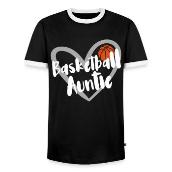 Basketball Geschenk für Basketballspieler - Männer Kontrast-T-Shirt - Schwarz/Weiß - Vorne - AI Model Female 172 light (172cm) & AI Model Male 178 light (178cm)