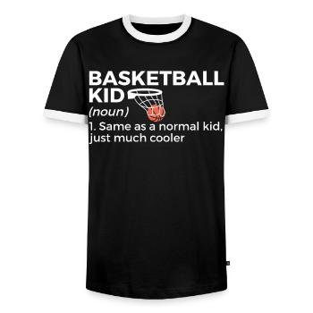 Basketball Geschenk für Basketballspieler - Männer Kontrast-T-Shirt - Schwarz/Weiß - Vorne - AI Model Female 172 light (172cm) & AI Model Male 178 light (178cm)