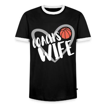 Basketball Geschenk für Basketballspieler - Männer Kontrast-T-Shirt - Schwarz/Weiß - Vorne - AI Model Female 172 light (172cm) & AI Model Male 178 light (178cm)