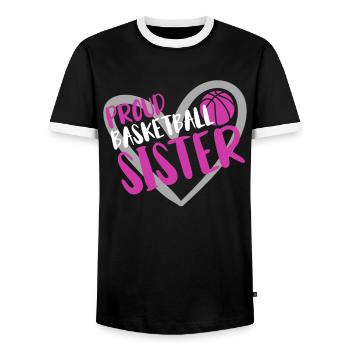 Basketball Geschenk für Basketballspieler - Männer Kontrast-T-Shirt - Schwarz/Weiß - Vorne - AI Model Female 172 light (172cm) & AI Model Male 178 light (178cm)