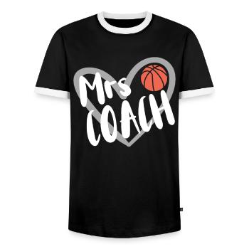 Basketball Geschenk für Basketballspieler - Männer Kontrast-T-Shirt - Schwarz/Weiß - Vorne - AI Model Female 172 light (172cm) & AI Model Male 178 light (178cm)