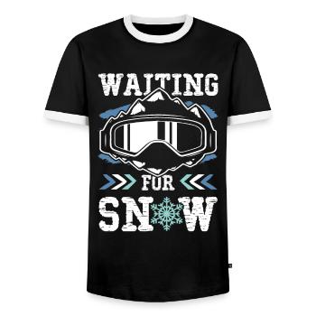 snowboard spruch - Männer Kontrast-T-Shirt - Schwarz/Weiß - Vorne - AI Model Female 172 light (172cm) & AI Model Male 178 light (178cm)