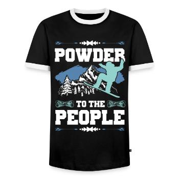 Snowboarding Snow - Men's Ringer Shirt - black/white - Front - AI Model Female 172 light (172cm) & AI Model Male 178 light (178cm)