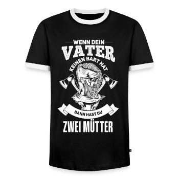 Lustiges Bartträger Vater Papa Design - Männer Kontrast-T-Shirt - Schwarz/Weiß - Vorne - AI Model Female 172 light (172cm) & AI Model Male 178 light (178cm)