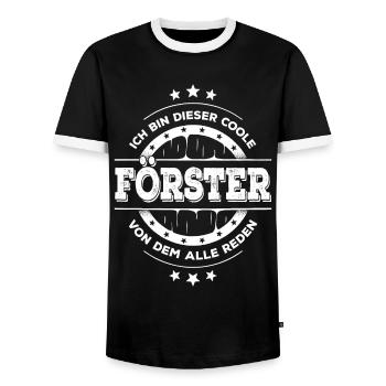 Förster Kollegen Geburtstag Waldarbeiter Geschenk - Männer Kontrast-T-Shirt - Schwarz/Weiß - Vorne - AI Model Female 172 light (172cm) & AI Model Male 178 light (178cm)