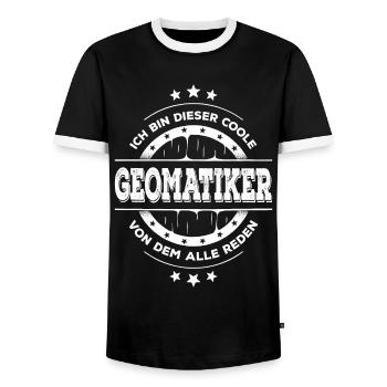 Geomatiker Kollegen Geburtstag Geomatik Geschenk - Männer Kontrast-T-Shirt - Schwarz/Weiß - Vorne - AI Model Female 172 light (172cm) & AI Model Male 178 light (178cm)
