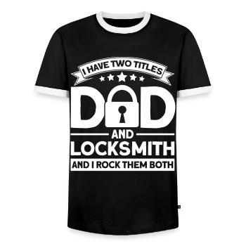 Locksmith Lock Picking Employee Locksmith - Men's Ringer Shirt - black/white - Front - AI Model Female 172 light (172cm) & AI Model Male 178 light (178cm)