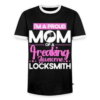 Locksmith Lock Picking Employee Locksmith - Men's Ringer Shirt - black/white - Front - AI Model Female 172 light (172cm) & AI Model Male 178 light (178cm)