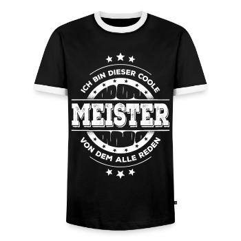 Meister Kollegen Geburtstag Handwerk Geschenk - Männer Kontrast-T-Shirt - Schwarz/Weiß - Vorne - AI Model Female 172 light (172cm) & AI Model Male 178 light (178cm)