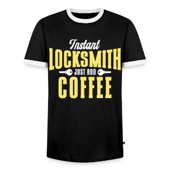 Locksmith lock picking employee locksmith shop - Men's Ringer Shirt - black/white - Front - AI Model Female 172 light (172cm) & AI Model Male 178 light (178cm)