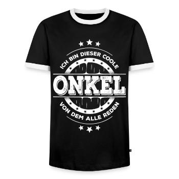 Ich Bin Onkel Geburtstag Patenonkel Geschenk - Männer Kontrast-T-Shirt - Schwarz/Weiß - Vorne - AI Model Female 172 light (172cm) & AI Model Male 178 light (178cm)