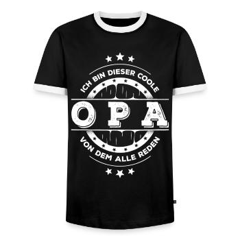 Ich Bin Opa Geburtstag Großvater Geschenk - Männer Kontrast-T-Shirt - Schwarz/Weiß - Vorne - AI Model Female 172 light (172cm) & AI Model Male 178 light (178cm)
