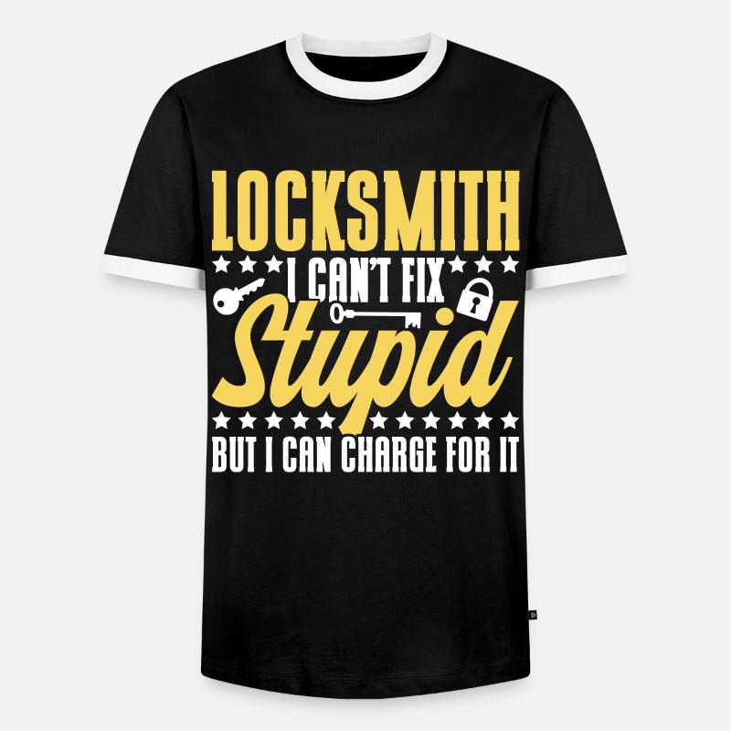 Locksmith Lock Picking Employee Locksmith - Men's Ringer Shirt - black/white