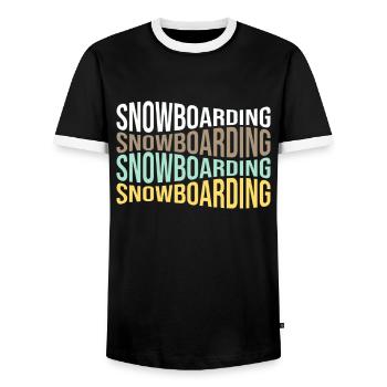 snowboarden - Männer Kontrast-T-Shirt - Schwarz/Weiß - Vorne - AI Model Female 172 light (172cm) & AI Model Male 178 light (178cm)