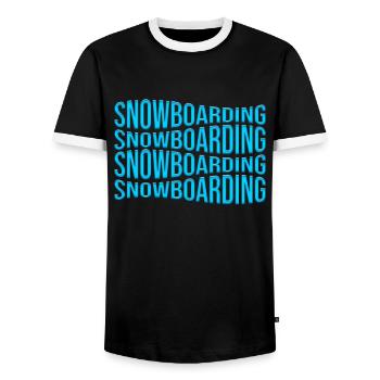 snowboarden - Männer Kontrast-T-Shirt - Schwarz/Weiß - Vorne - AI Model Female 172 light (172cm) & AI Model Male 178 light (178cm)