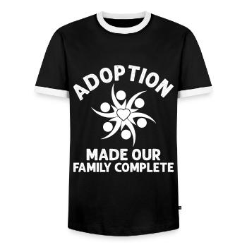 Die Adoption Hat Unsere Familie Vervollständigt - Männer Kontrast-T-Shirt - Schwarz/Weiß - Vorne - AI Model Female 172 light (172cm) & AI Model Male 178 light (178cm)