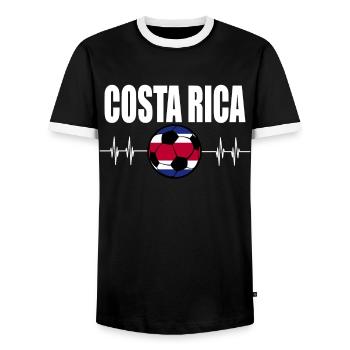 Costa Rica Soccer - Men's Ringer Shirt - black/white - Front - AI Model Female 172 light (172cm) & AI Model Male 178 light (178cm)
