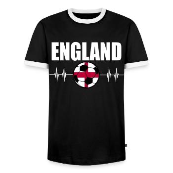 Angleterre de football - T-shirt contrasté Homme - noir/blanc - Devant - AI Model Female 172 light (172cm) & AI Model Male 178 light (178cm)