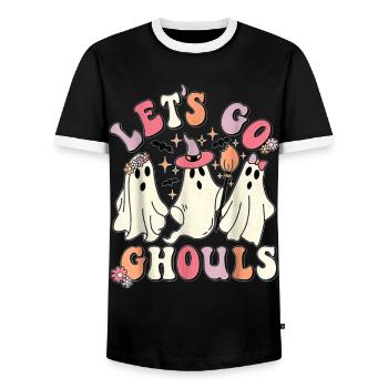 Let's Go Ghouls - Men's Ringer Shirt - black/white - Front - AI Model Female 172 light (172cm) & AI Model Male 178 light (178cm)