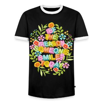 Be The Reason Someone Smiles Today - Männer Kontrast-T-Shirt - Schwarz/Weiß - Vorne - AI Model Female 172 light (172cm) & AI Model Male 178 light (178cm)
