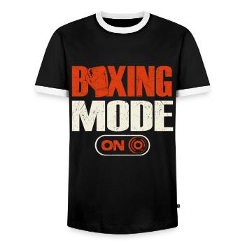 Boxer Quote I Beat People With A Boxing Gloves - Männer Kontrast-T-Shirt - Schwarz/Weiß - Vorne - AI Model Female 172 light (172cm) & AI Model Male 178 light (178cm)