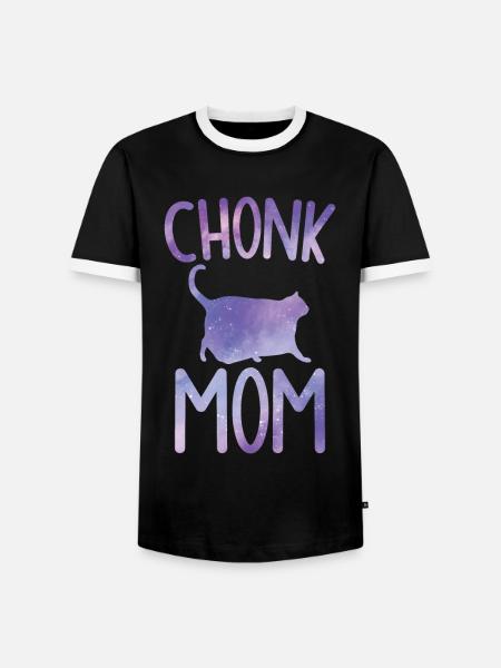 Chonk Meme Cat Chonk Mama - Men's Ringer Shirt - black/white