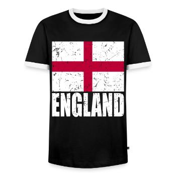 Drapeau de l’Angleterre - T-shirt contrasté Homme - noir/blanc - Devant - AI Model Female 172 light (172cm) & AI Model Male 178 light (178cm)