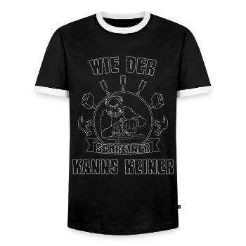 Schreiner Handwerker Beruf Spruch - Männer Kontrast-T-Shirt - Schwarz/Weiß - Vorne - AI Model Female 172 light (172cm) & AI Model Male 178 light (178cm)