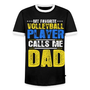 My Favorite Volleyball Player Calls Me Dad - Männer Kontrast-T-Shirt - Schwarz/Weiß - Vorne - AI Model Female 172 light (172cm) & AI Model Male 178 light (178cm)