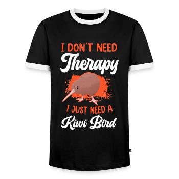 Kiwi Vogel brauche keine Therapie Neuseeland Kiwi - Männer Kontrast-T-Shirt - Schwarz/Weiß - Vorne - AI Model Female 172 light (172cm) & AI Model Male 178 light (178cm)