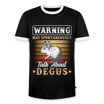 Parlez spontanément du rongeur chilien Degu - T-shirt contrasté Homme - noir/blanc - Devant - AI Model Female 172 light (172cm) & AI Model Male 178 light (178cm)
