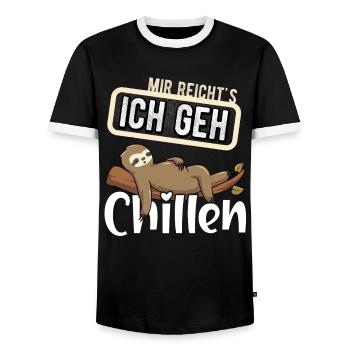 Morgenmuffel Mir Reichts Ich Geh Chillen Lustiges - Männer Kontrast-T-Shirt - Schwarz/Weiß - Vorne - AI Model Female 172 light (172cm) & AI Model Male 178 light (178cm)