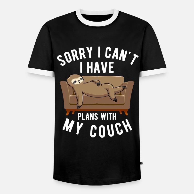 Langschläfer Faultier - Männer Kontrast-T-Shirt - Schwarz/Weiß