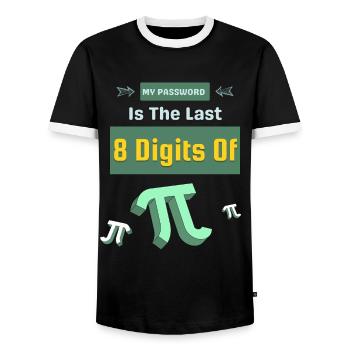 Mon mot de passe est les 8 derniers chiffres de Pi Cool - T-shirt contrasté Homme - noir/blanc - Devant - AI Model Female 172 light (172cm) & AI Model Male 178 light (178cm)