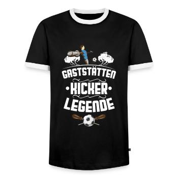 Tischfußball Tischkicker Verein Spiel Outfit - Männer Kontrast-T-Shirt - Schwarz/Weiß - Vorne - AI Model Female 172 light (172cm) & AI Model Male 178 light (178cm)